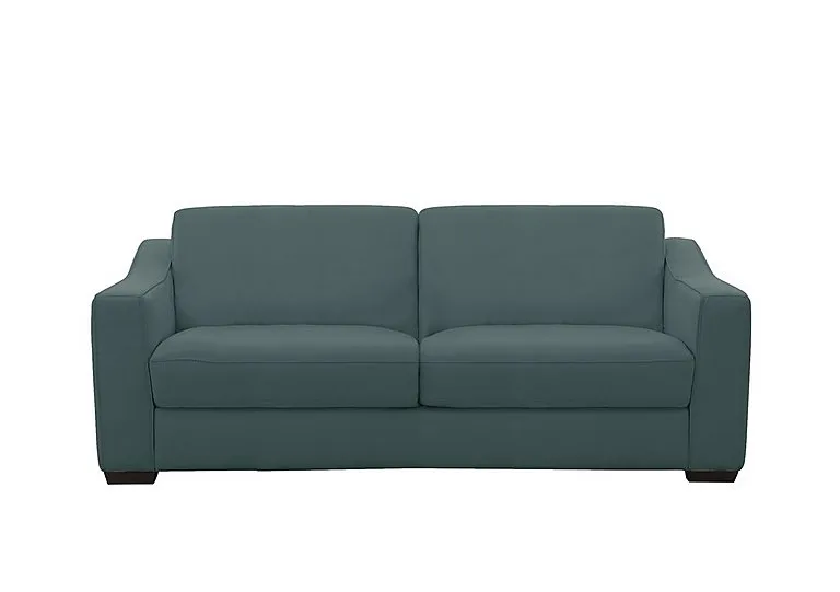 Optimus Space Saving Leather Sofa Bed with Memory Foam Mattress - BV Lake Green