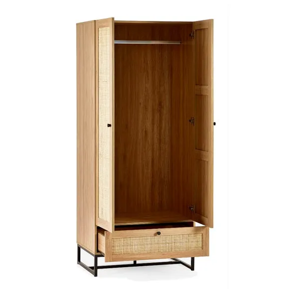 Hollis Double 1 Drawer Wardrobe, Oak 4