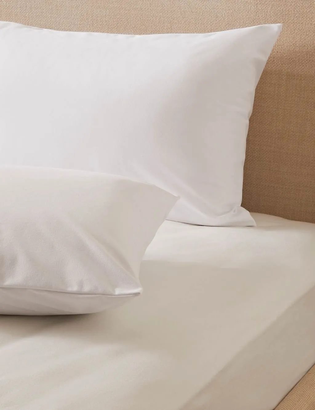 M&S 2 Pack Pure Cotton Jersey Pillow Protectors White