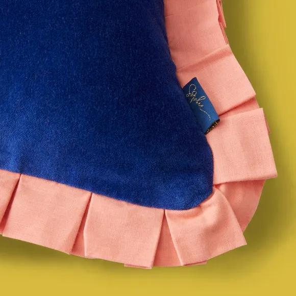 Sophie Robinson Velvet Box Pleat Square Cushion 3