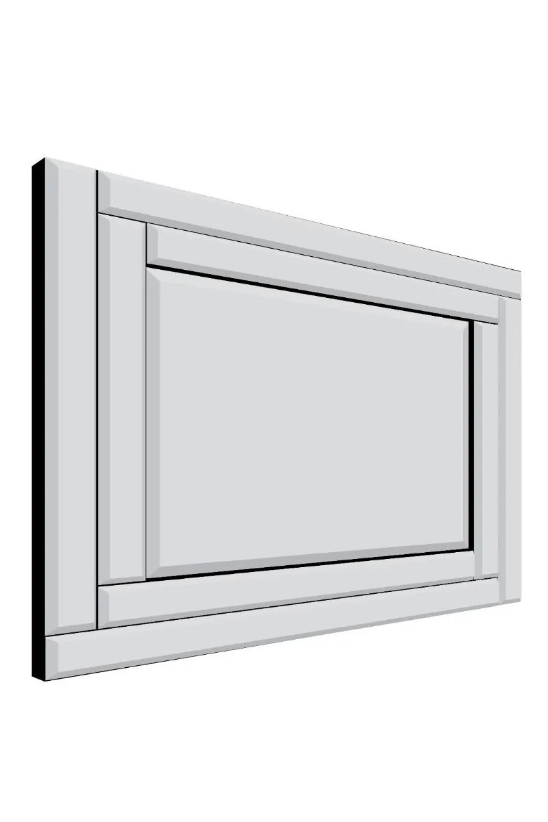 MirrorOutlet Luxford All Glass Bevelled Mirror 68 x 58 CM in Silver 6