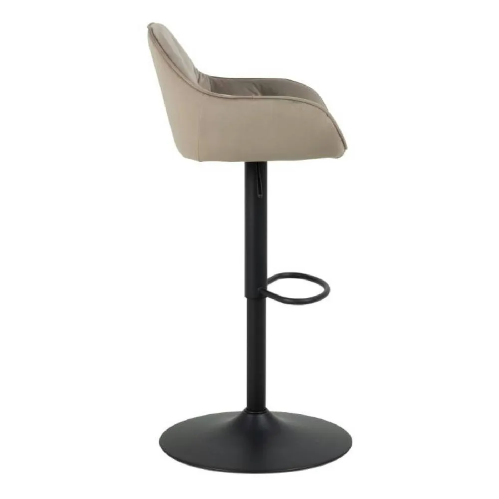 netfurniture Camden Swivel Bar Stool in Beige Velvet Set of 2 3