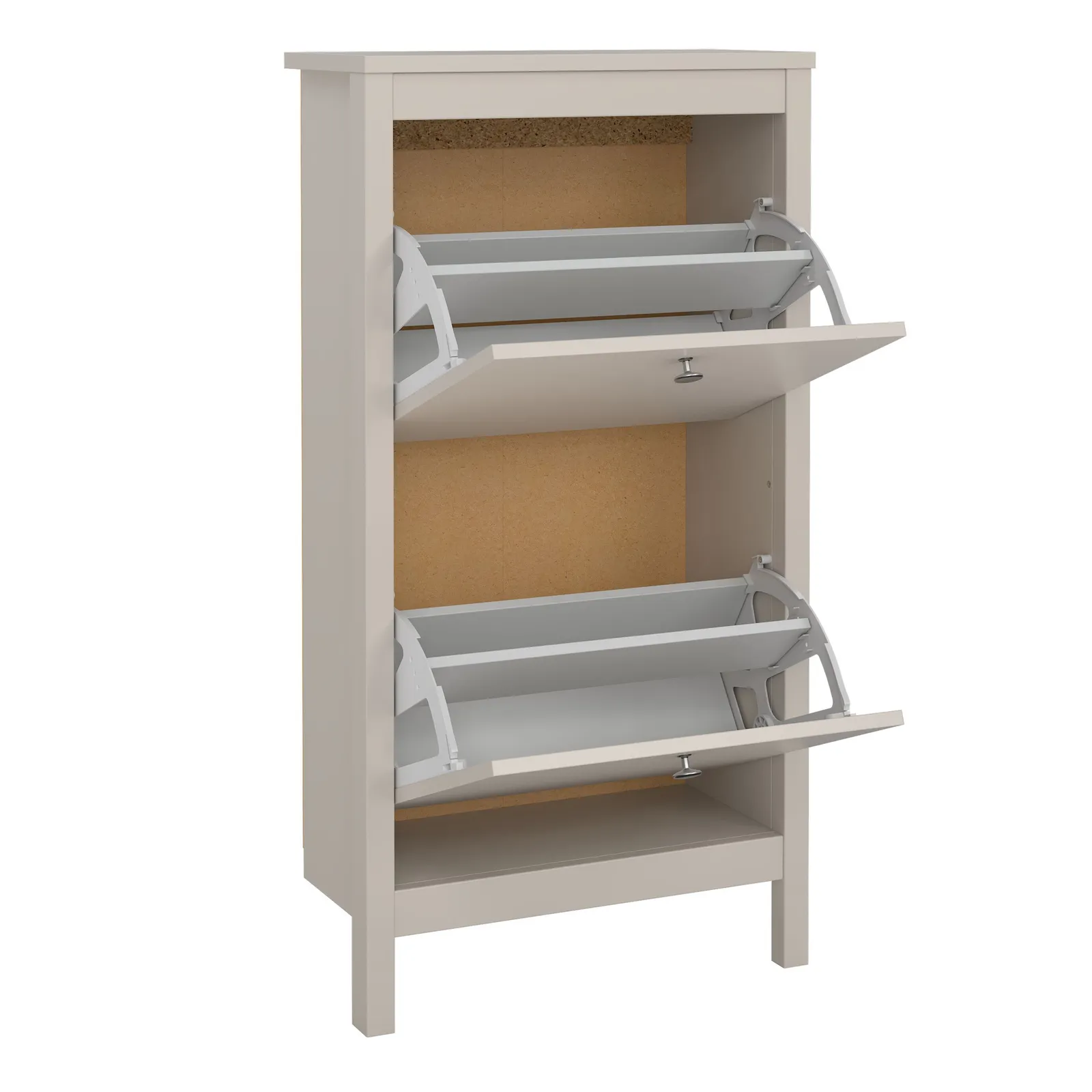 Furniture To Go Madrid Shoe Cabinet 2 Flip Down Doors in Cashmere in Beige 5