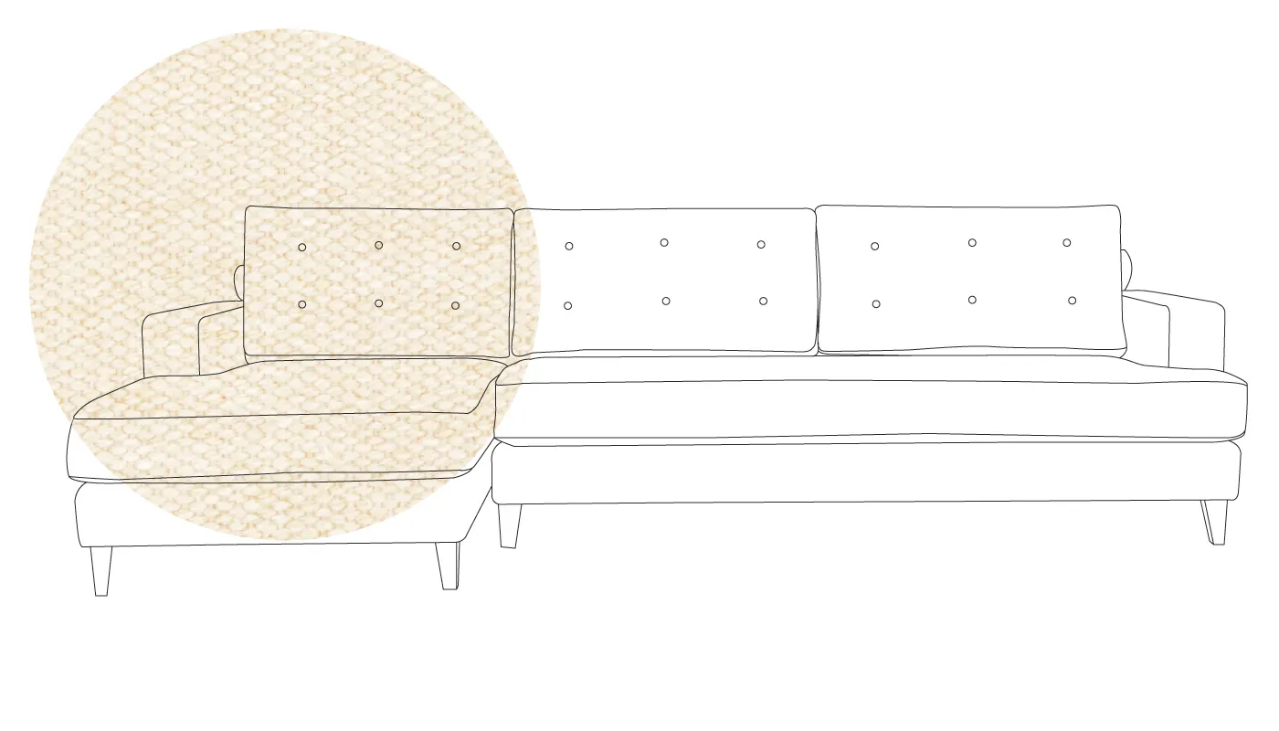 Heal's Mistral Left Hand Corner Sofa Cotton Grain Black Feet