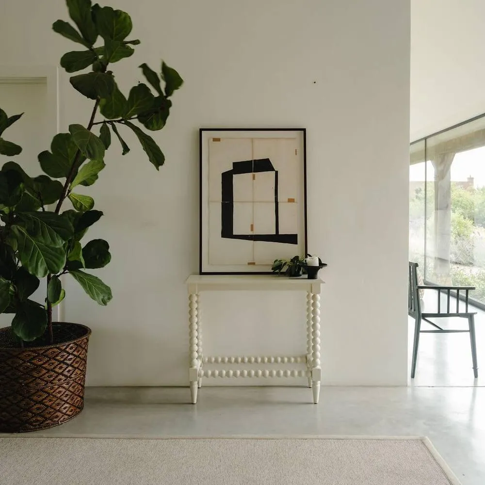 Statement Furniture Cromwell Small Console table with Bobbin Design in Cream 3