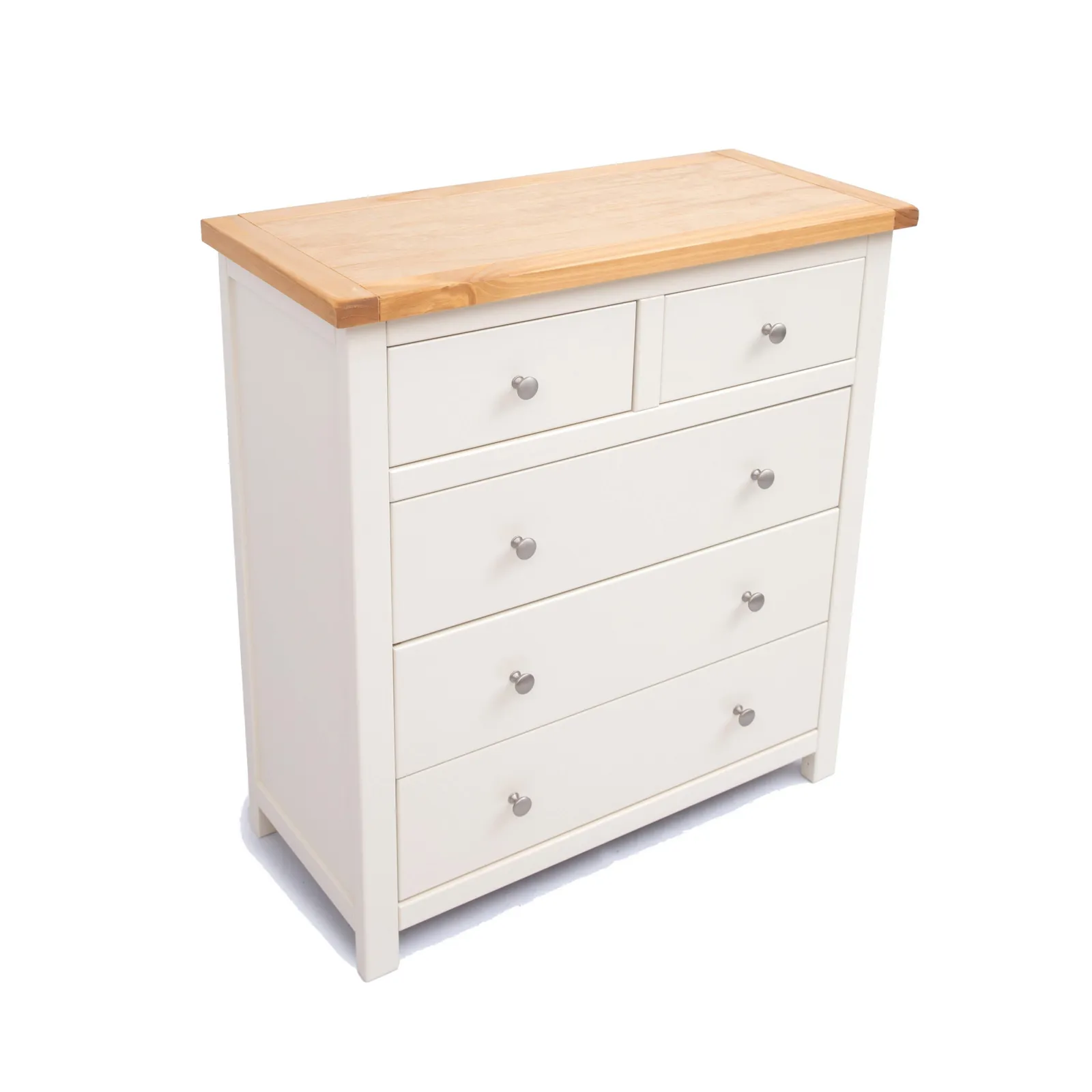 Cabinet Bits Maggiori 5 Drawer Chest of Drawers Chrome Knob in Off-White 3