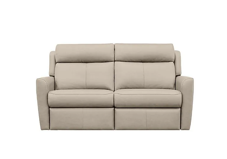 Wren 2 Cushion 3 Seater Leather Sofa - No Recliner - Oxford Mushroom