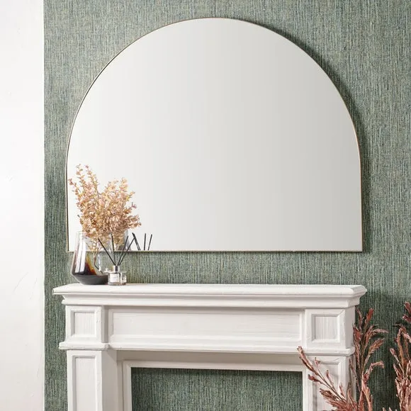 Wide Arched Overmantel Wall Mirror
