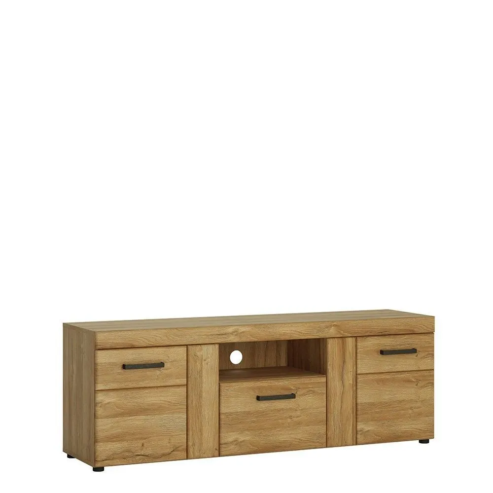 Furniture To Go Cortina 2 Door 1 Drawer Tall TV Cabinet in Brown