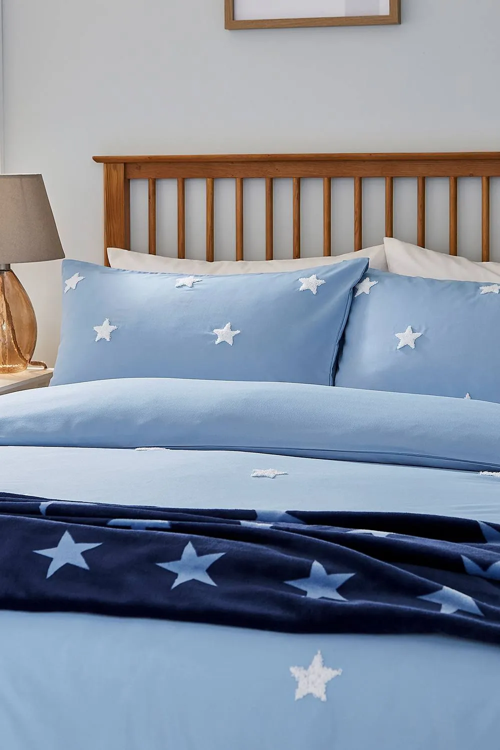 Helena Springfield 'Tufted Star' Duvet Cover Set in Blue 2