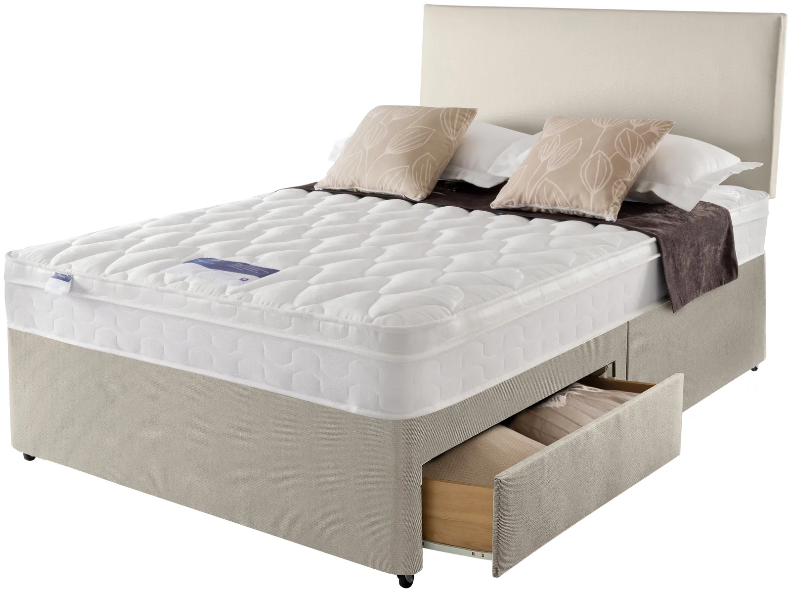 Silentnight Auckland Kingsize 4 Drawer Divan Bed - Natural