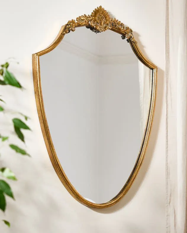 Dibor Antique Style Hallway Bedroom Wall Mounted Gold Mirror