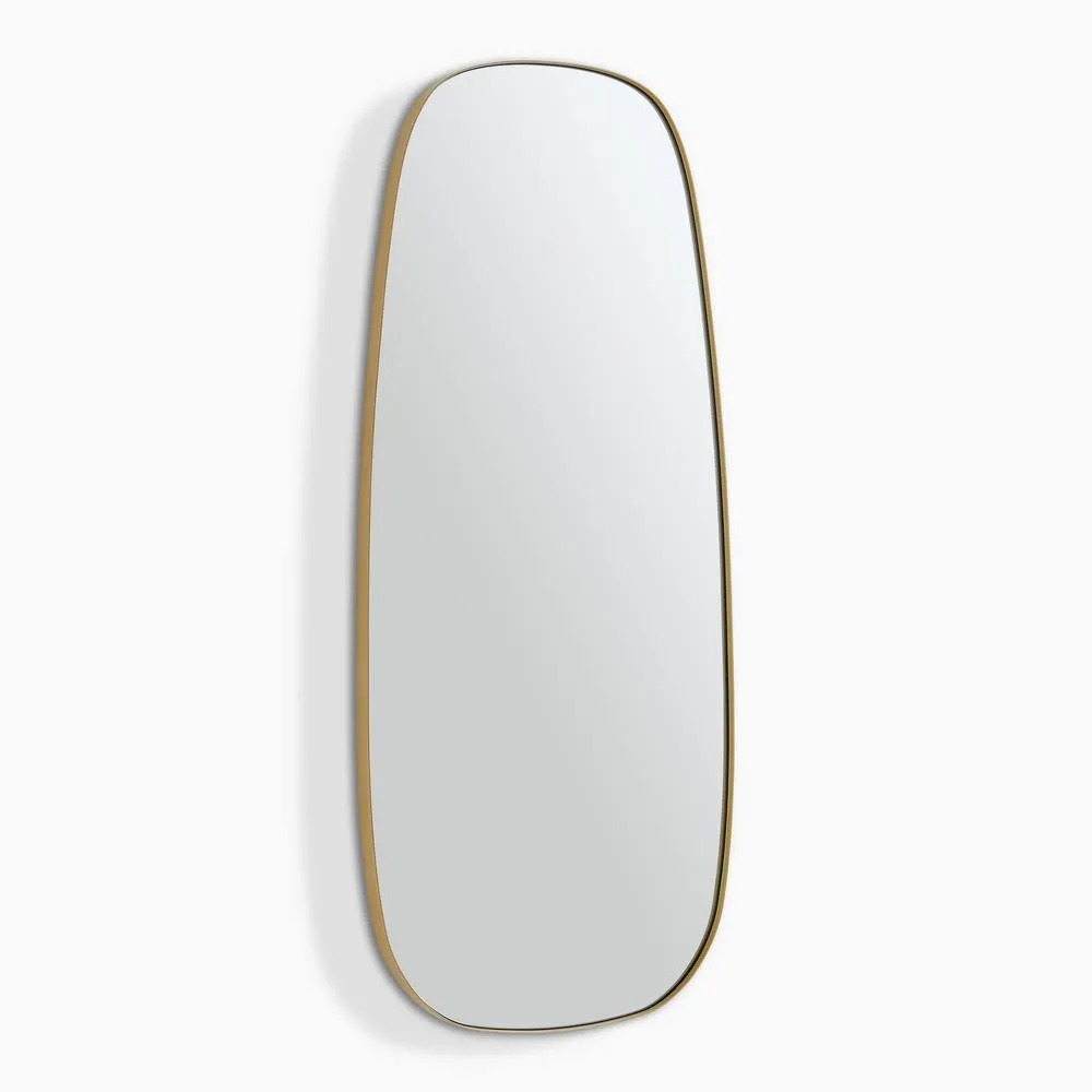 FurnitureboxUK Elodie Gold Metal Large 120x50 Pebble Shape Wall Mirror 5