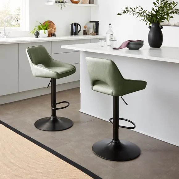 Harlan Height Adjustable Barstool, Faux Leather 2
