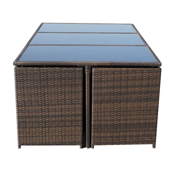 Cannes Brown 10 Seater Cube Set 2