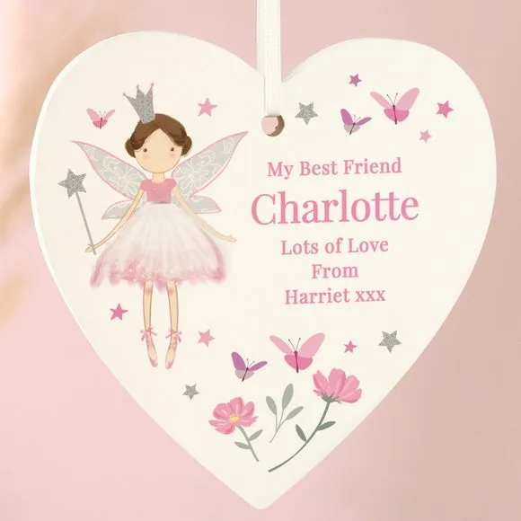 Personalised Fairy Heart Hanging Decoration 4