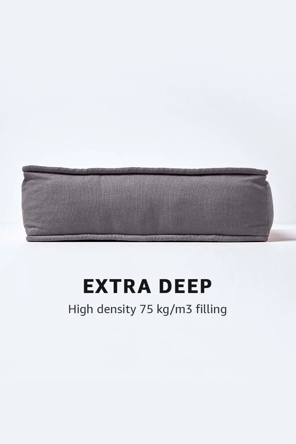 Homescapes Cotton Dining Chair Booster Cushion in Charcoal 3