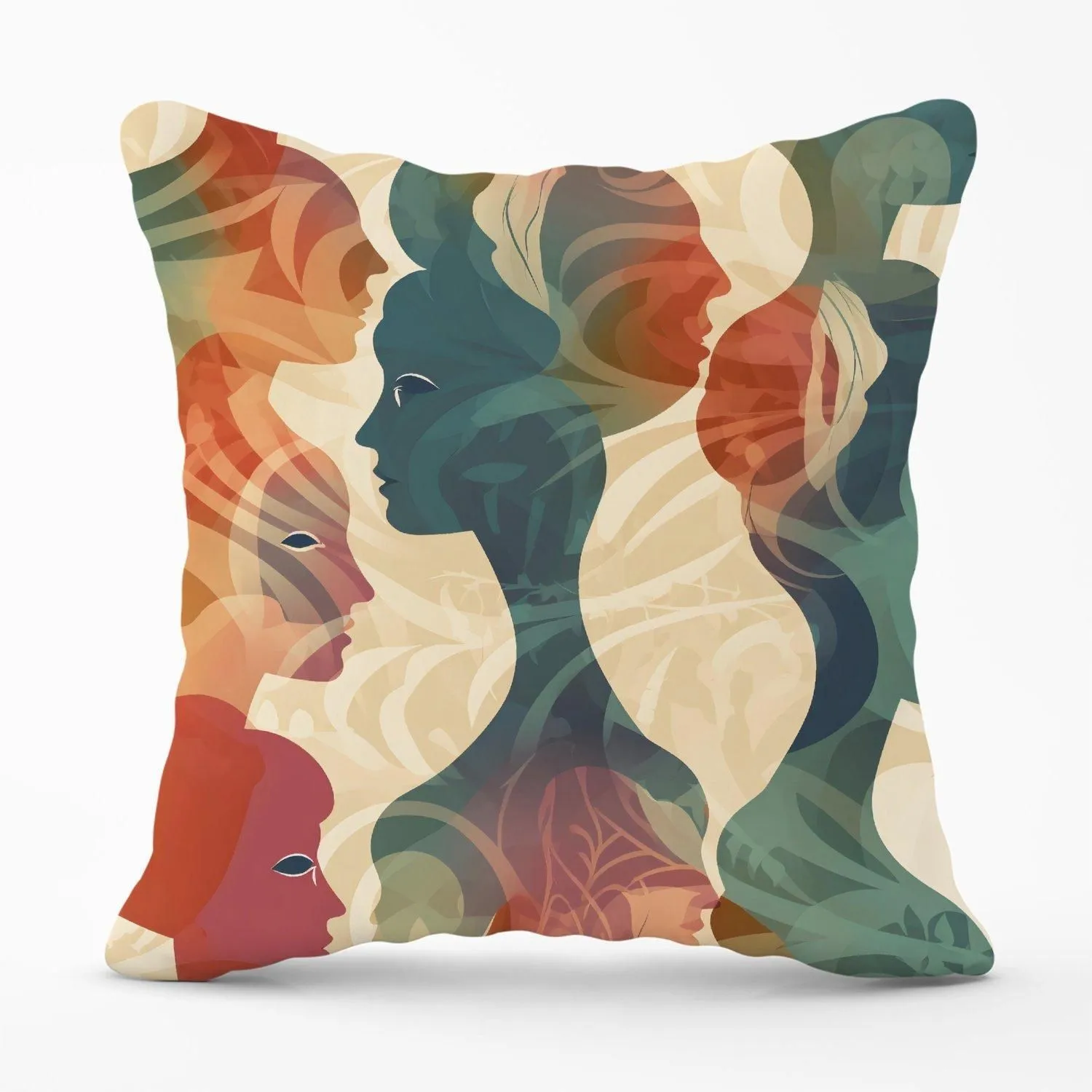 Warren Reed - Designer Coloured Silhouette Outdoor Cushion in Green