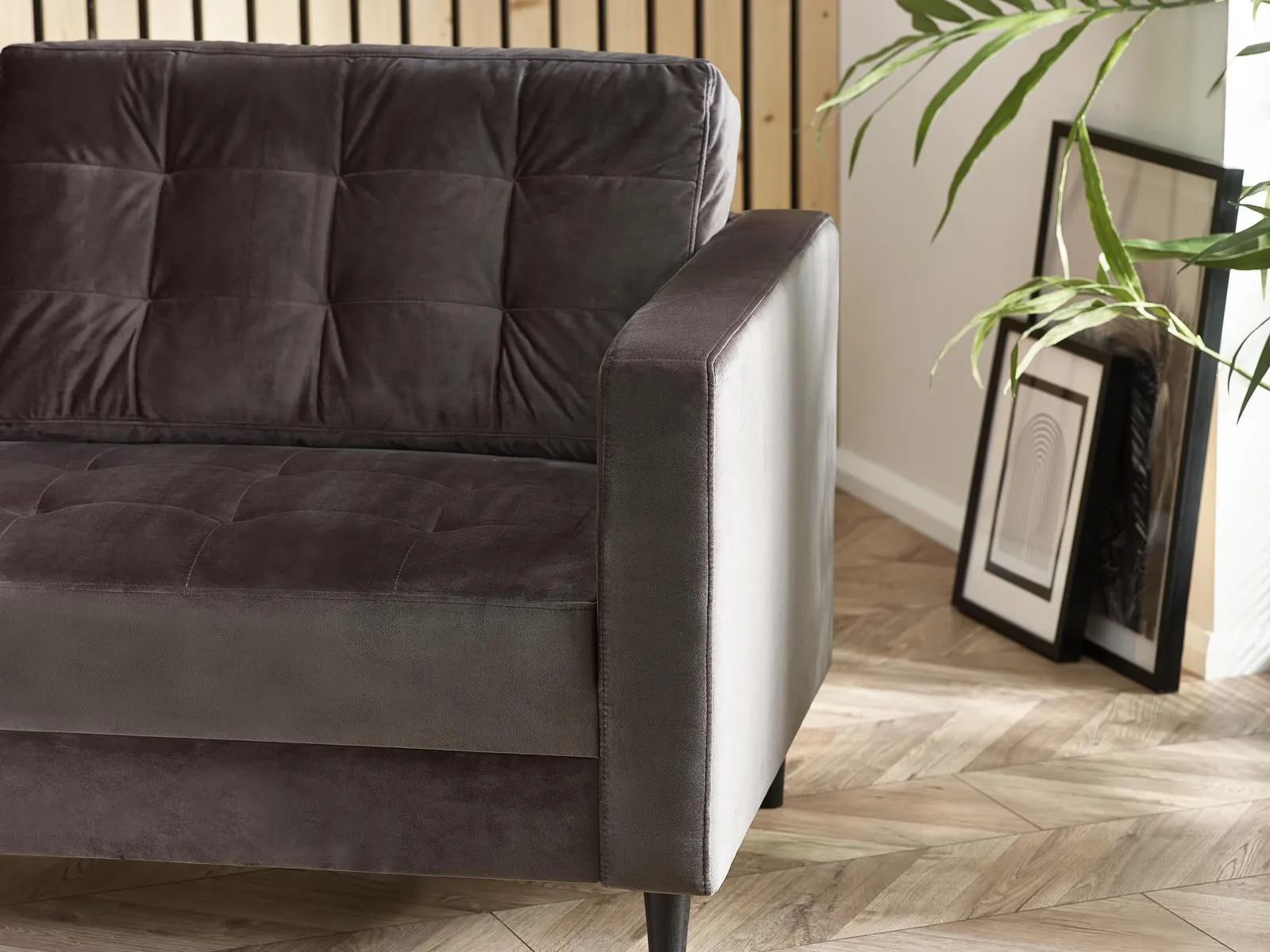 FurnitureboxUK Jade 3-Seater Soft Touch Velvet Sofa With Solid Wood Frame in Dark Grey 5