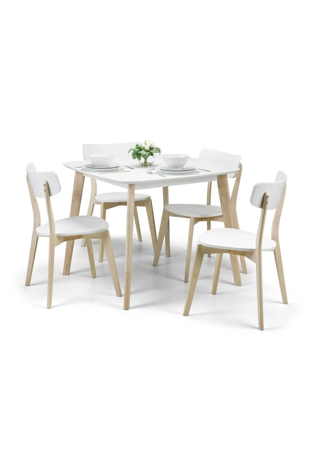 Julian Bowen Casa Square 4 Seater Dining Table in White 5