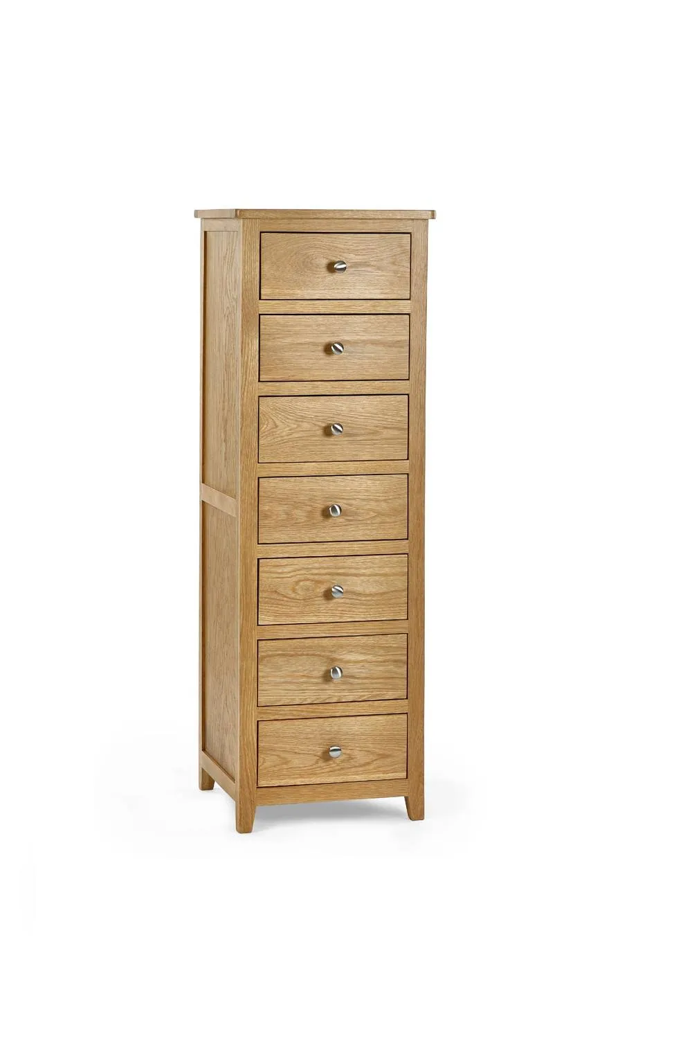 Julian Bowen Mallory 7 Drawer Slim Chest in Light Oak 3
