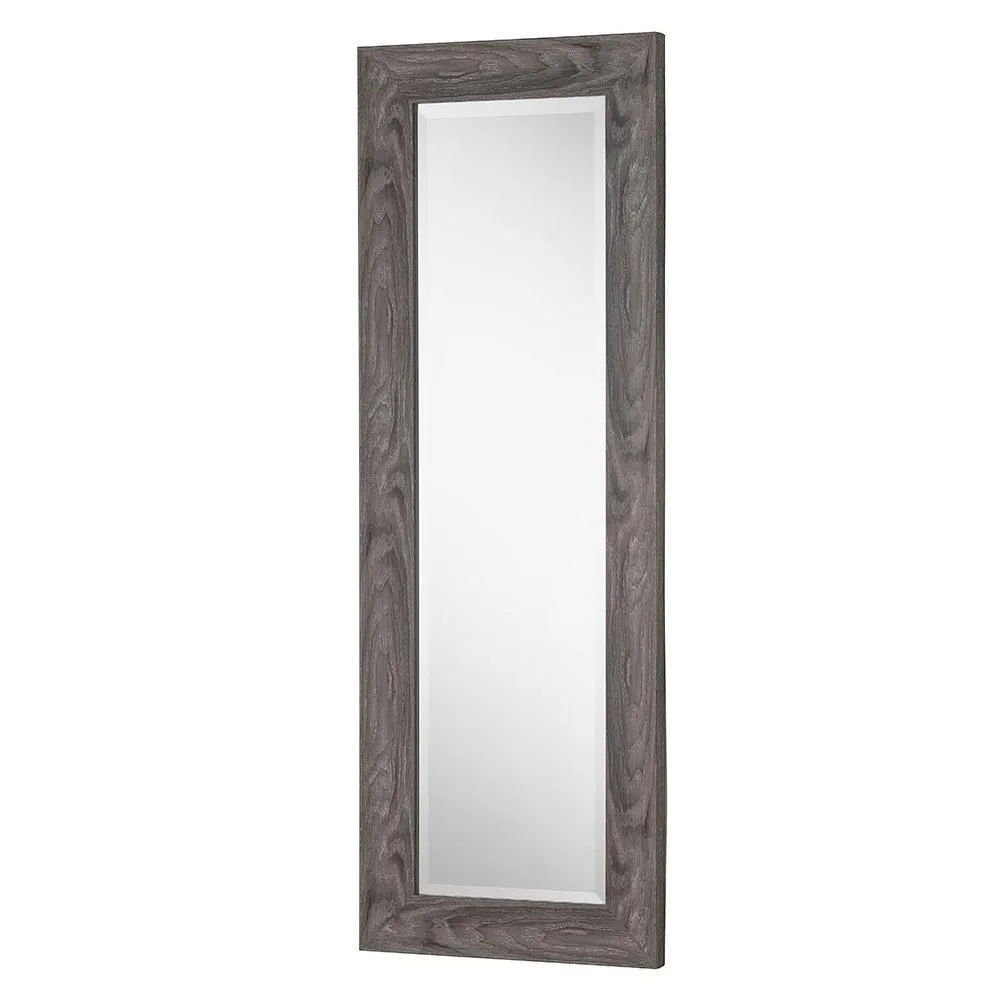 Yearn Mirrors Rustic Grey Wood Effect Scooped Framed Mirror 129.5x45.5cm in Pale Green 3