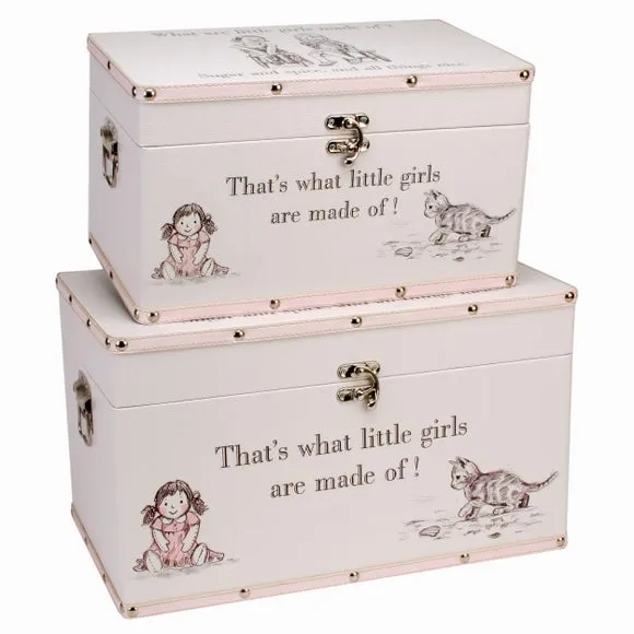 Petit Cheri Set of 2 Little Girls Storage Boxes