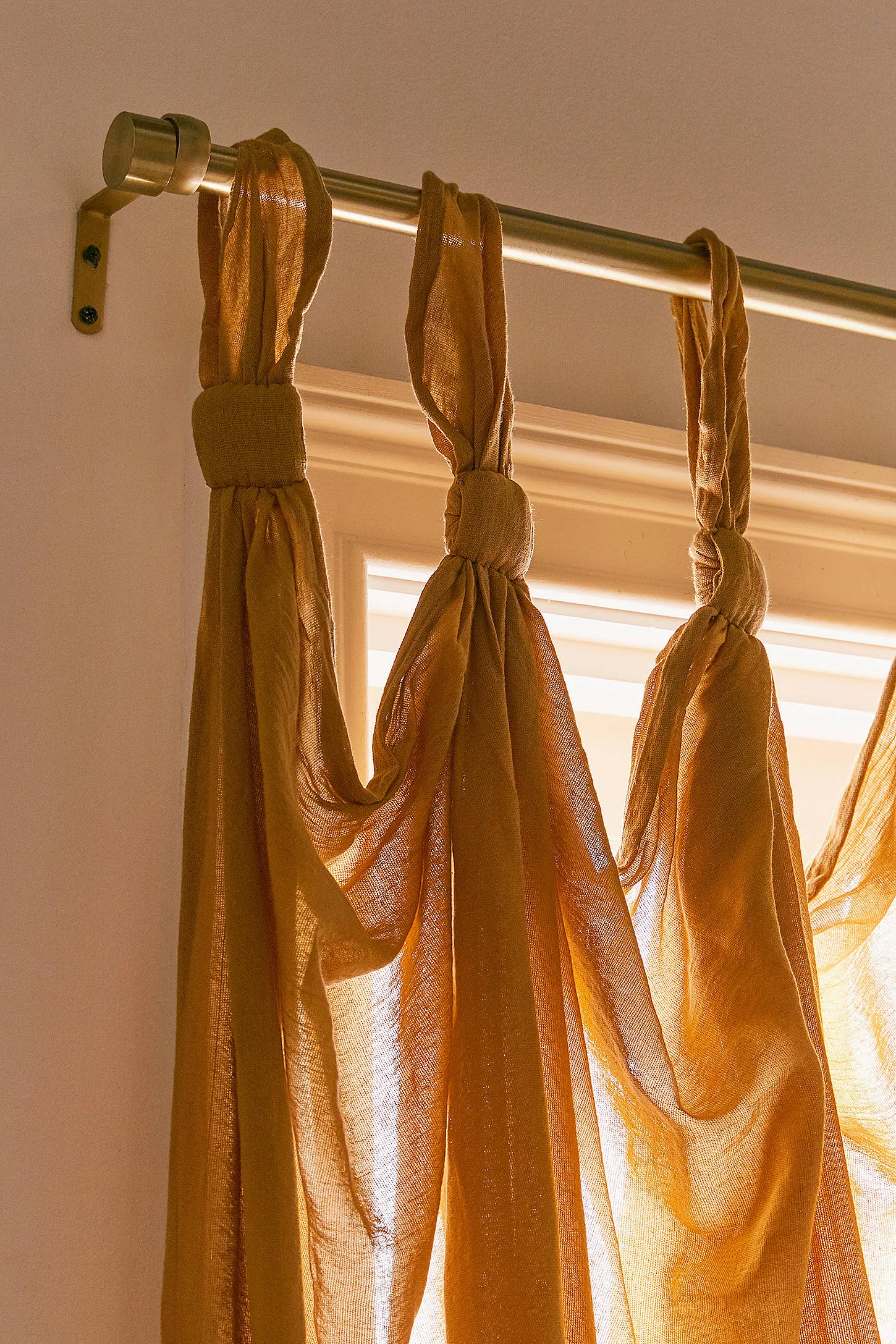 Honey Knotted Panel Curtain - Orange 3