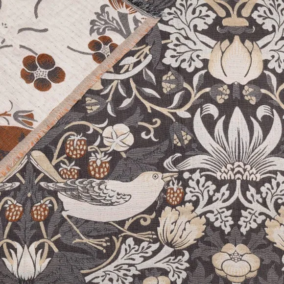 Morris & Co. Strawberry Thief Throw Blanket 130cm x 170cm 4