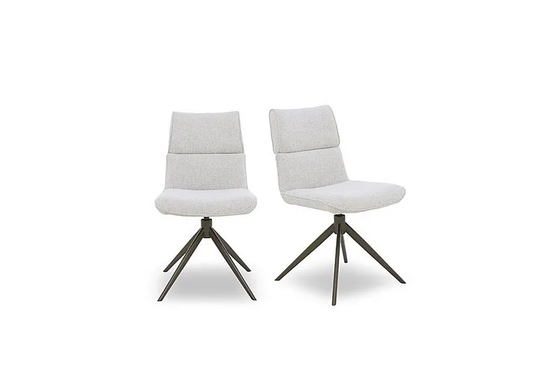 Mekong Pair of Fabric Swivel Dining Chairs