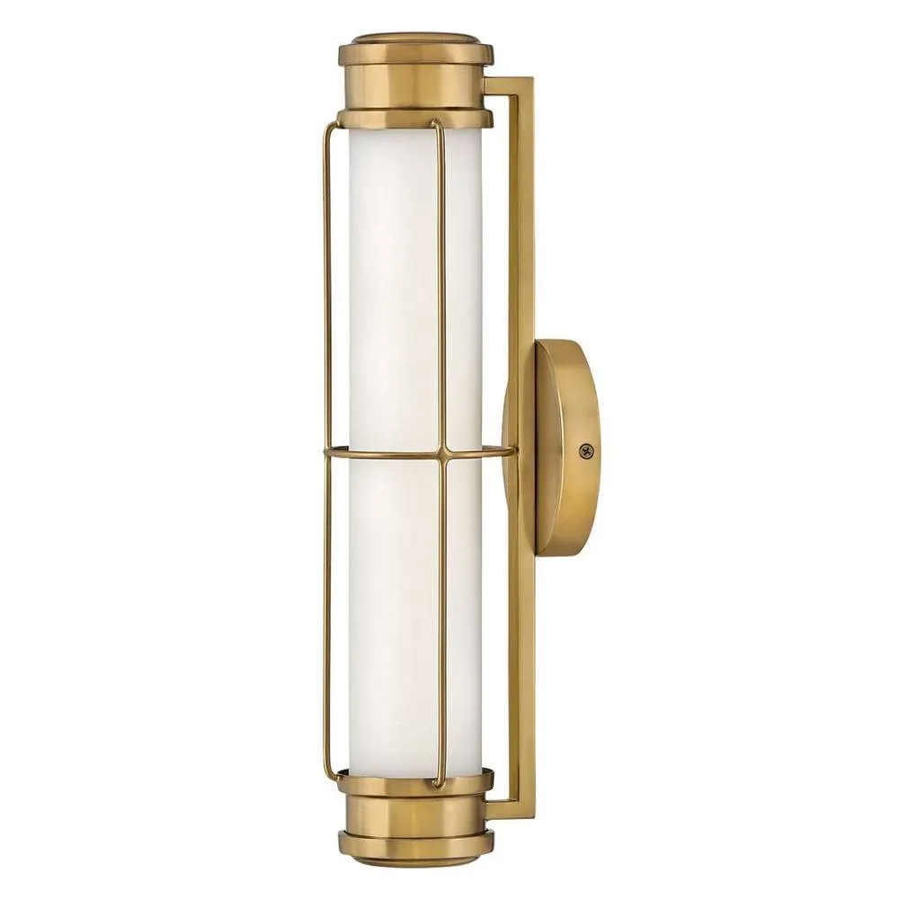 Netlighting Saylor Small Integrated LED Wall Light Heritage Brass 3000K IP44 in Gold