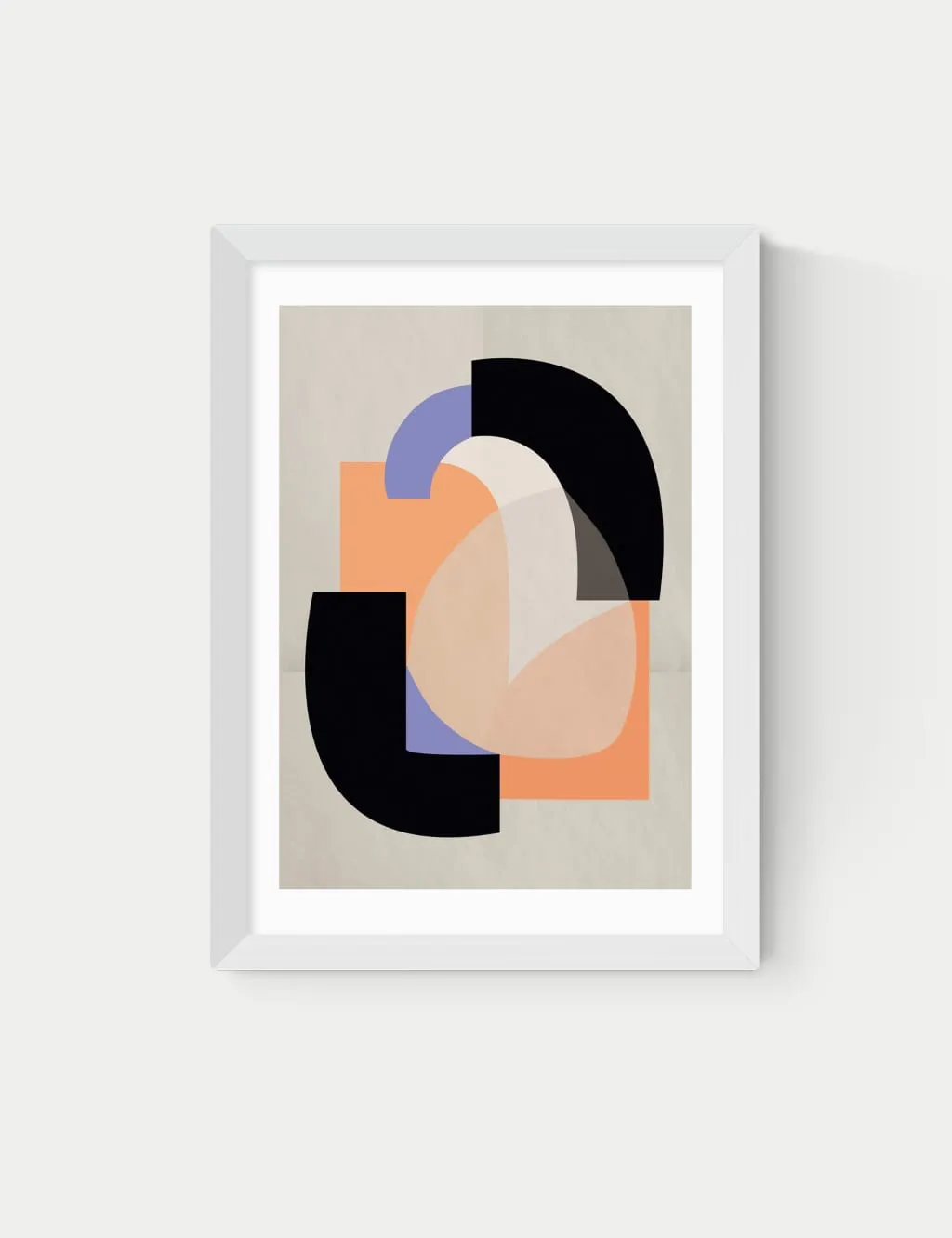 East End Prints Playful Shapes Framed Art White