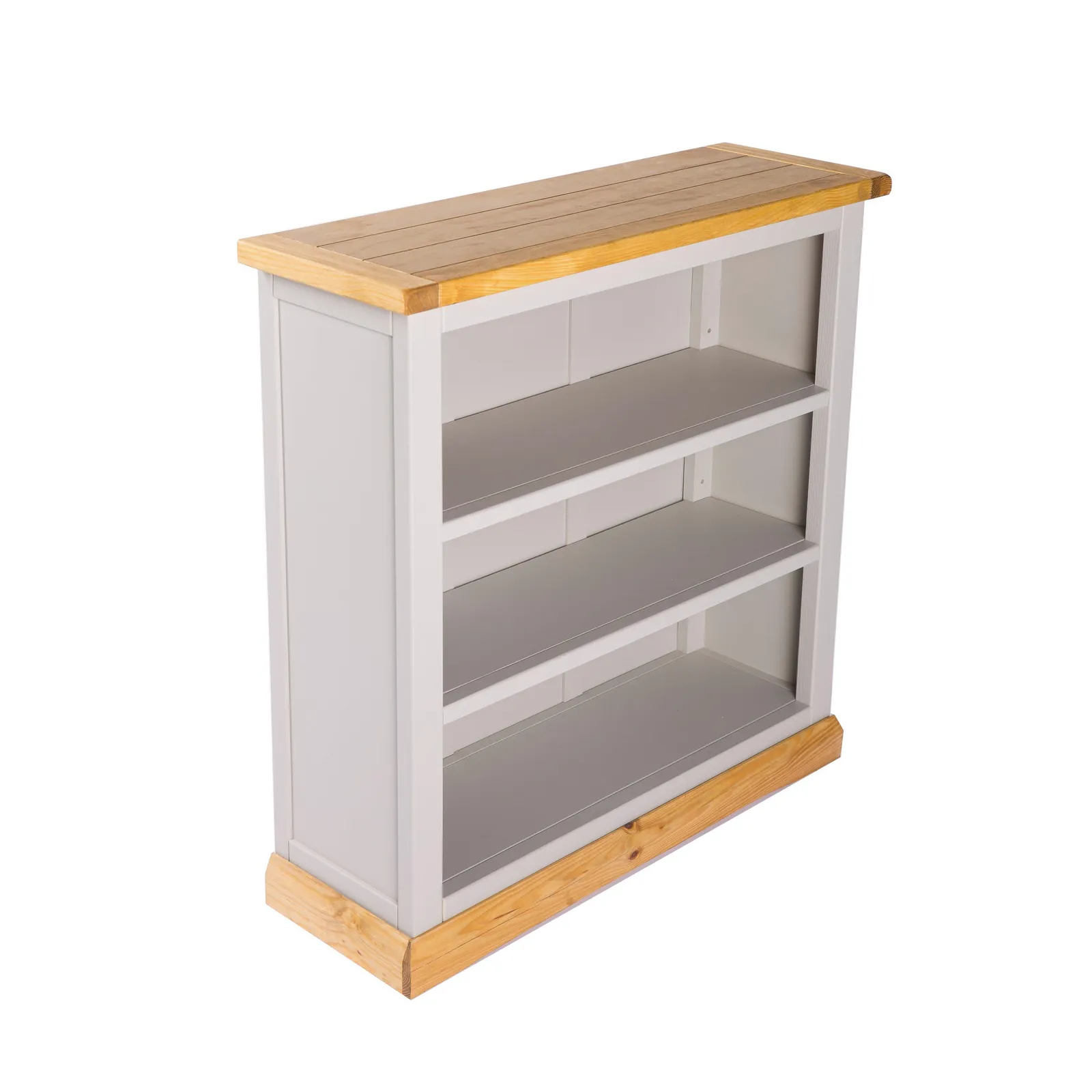 Cabinet Bits Bookcase with plinth 90x90x30cm in Light Grey 3