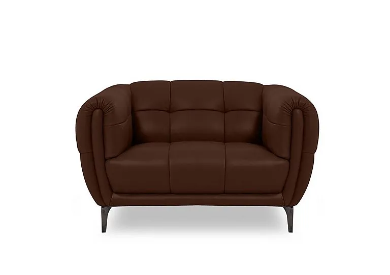 Sienna NC Leather Cuddler Chair - Montana Chocolate