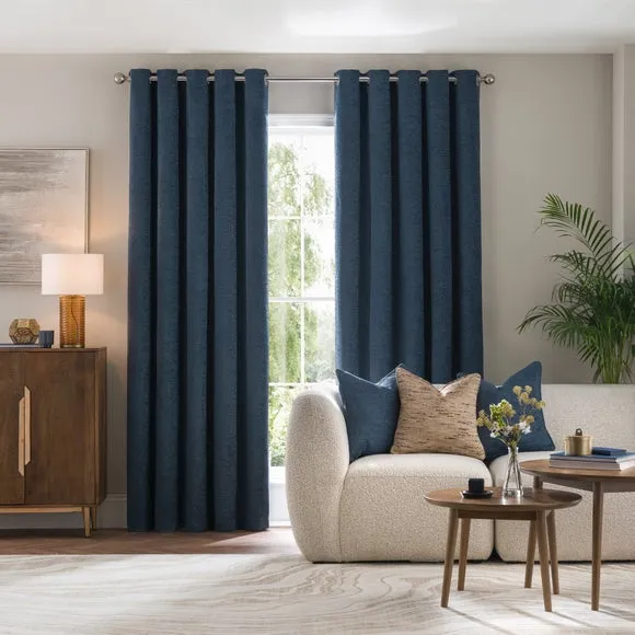 Textured Chenille Eyelet Curtains 2