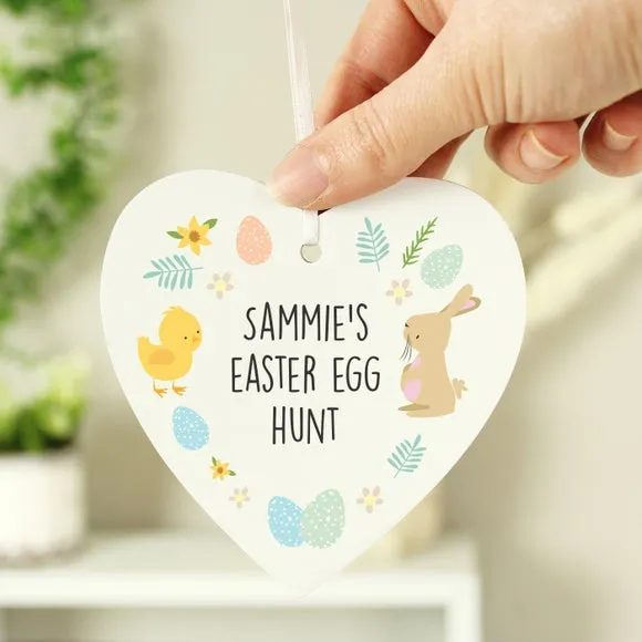 Personalised First Easter Heart Tree Decoration