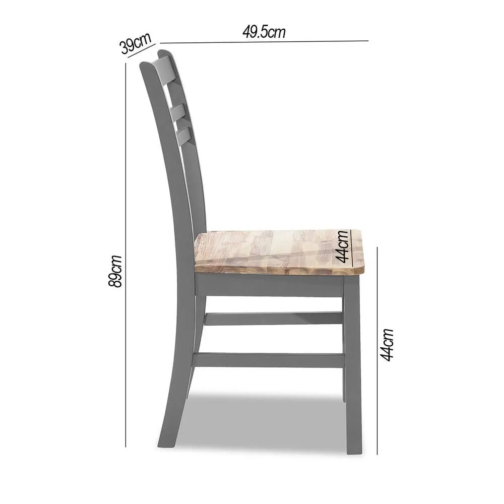 Statement Furniture Florence Country Style Wooden Chairs Set of 4 in Light Grey 3