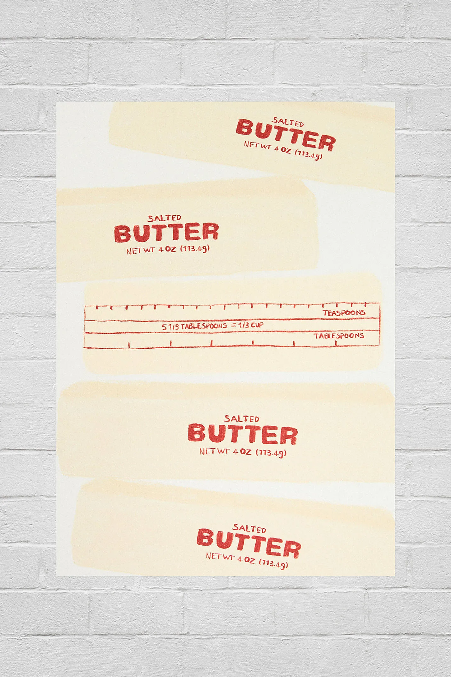 Butter Stick 30x40 Wall Art Print - Cream