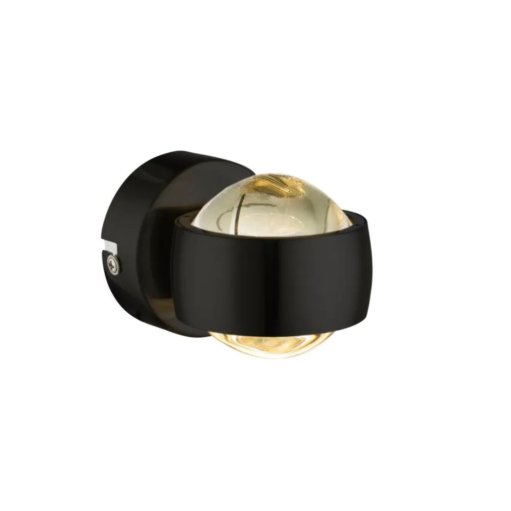 Netlighting Randi Wall Lamp Matt Black Glass Shade 2x LED 3000K