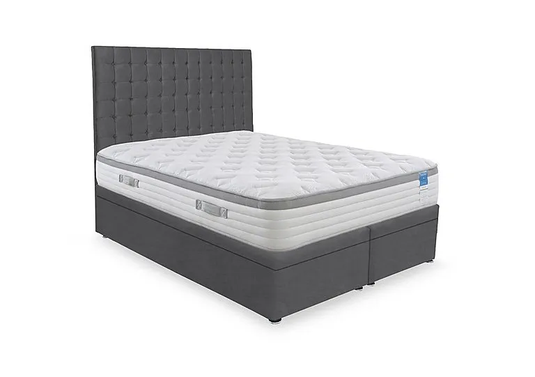 Hybrid 360 Electric End Lift Ottoman Divan Set - King Size - Plush Dark Grey