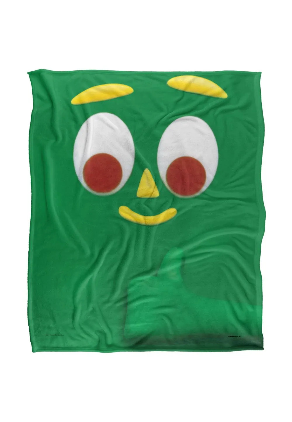 Gumby Big Face Silky Touch Super Soft Throw Blanket 152 X 127 cm in White