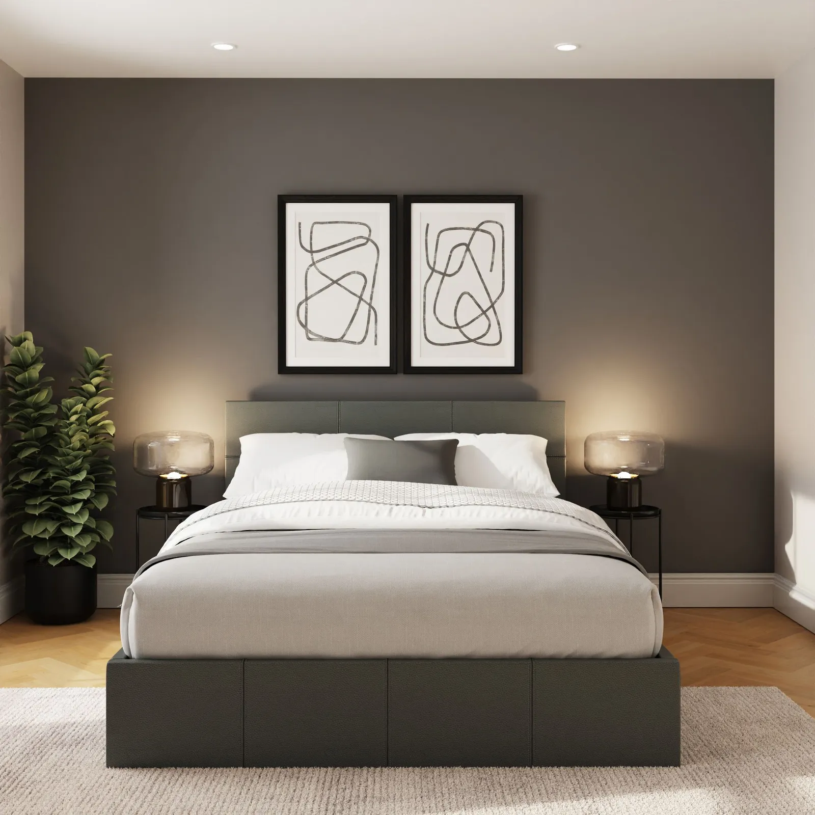 GFW Side Lift Ottoman Storage Bed in Dark Grey