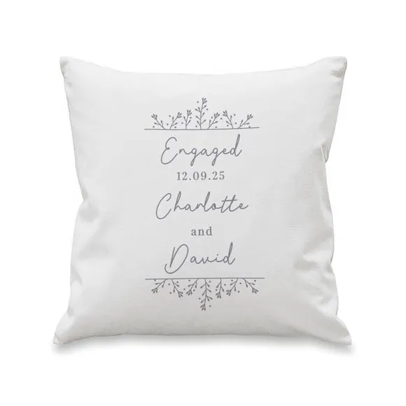 Personalised Grey Floral Square Cushion 2