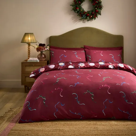 Baubles Velour Duvet Cover & Pillowcase Set 2