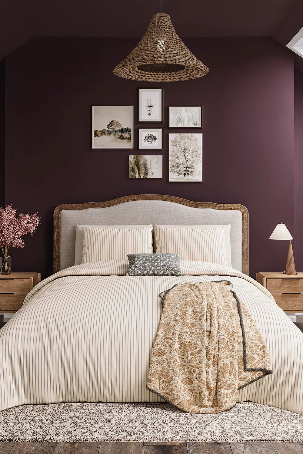 Helena Springfield 'Ticking Stripe' Cotton Duvet Cover Set in Grey