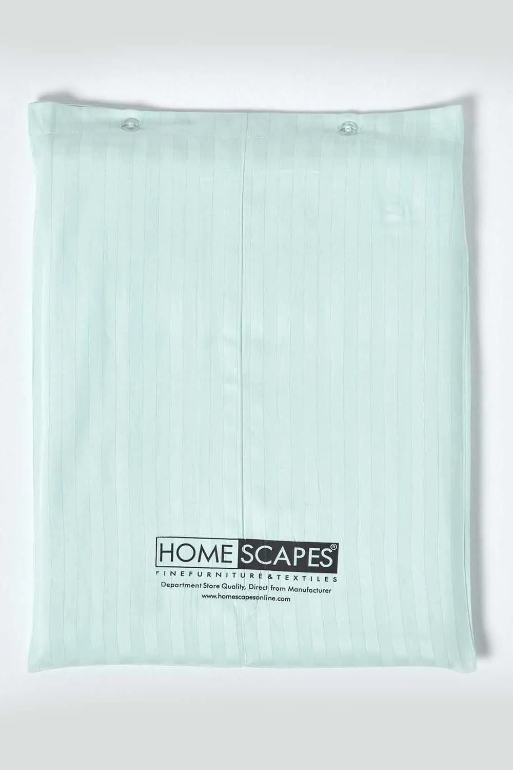 Homescapes Egyptian Cotton Satin Stripe Fitted Sheet 12 inch 330 Thread Count in Blue 5