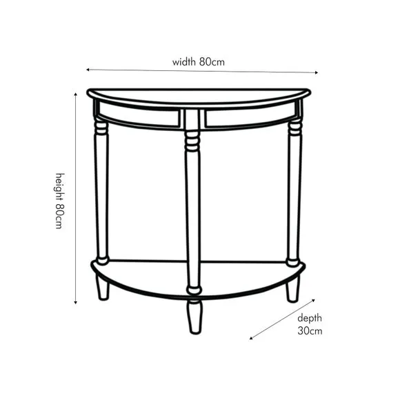 Pacific Heritage Half Moon Console Table, Painted Pine 4