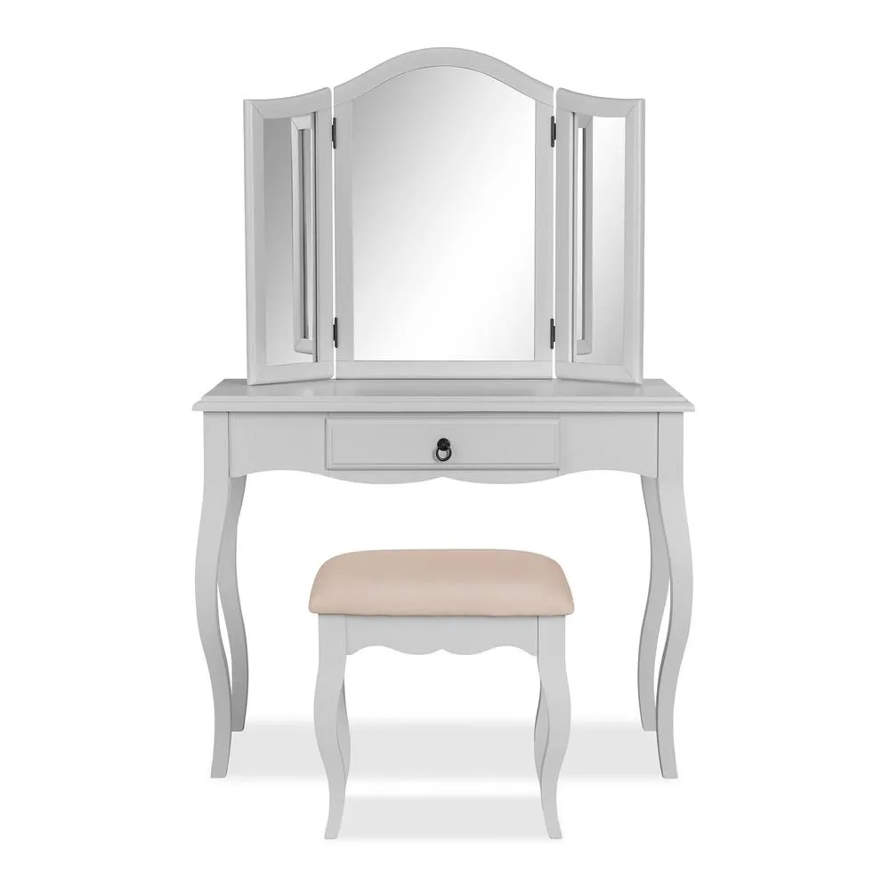 Statement Furniture Romance 3-Way Dressing Table Mirror in Light Grey 5
