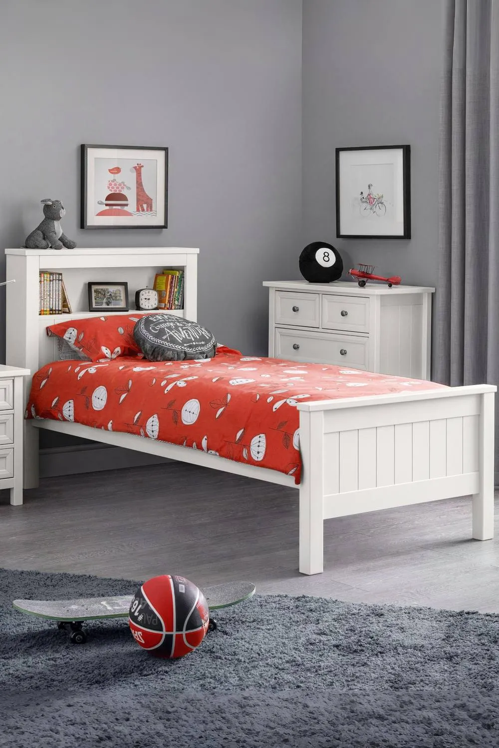 Julian Bowen Maine Bookcase Bed in White 1