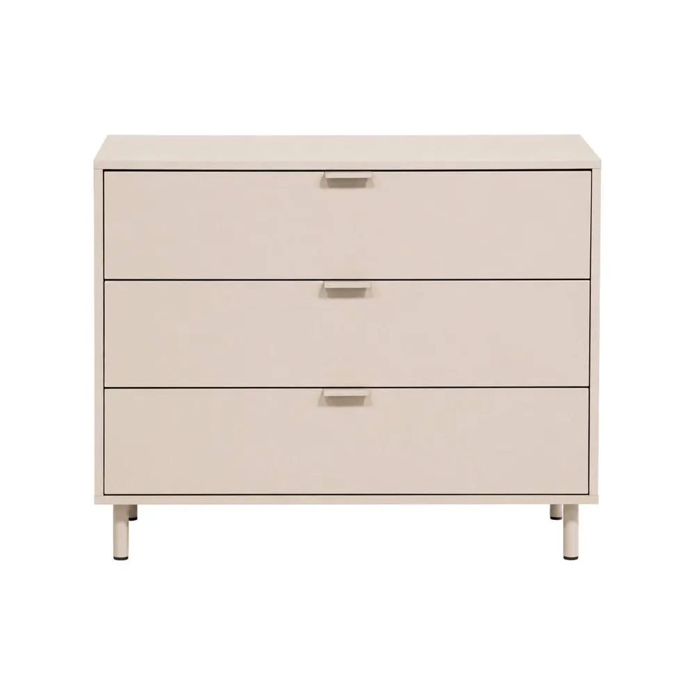 sweeek Chest of 3 drawers wood decor & metal in Beige 3
